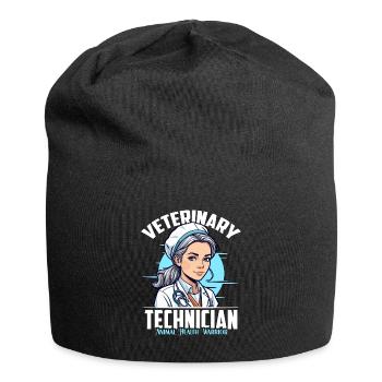 Veterinary Technician Animal Health Veterinarian - Jersey Beanie - black - Front