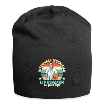 Veterinary Technician Lifesaver On Veterinarian - Jersey Beanie - black - Front