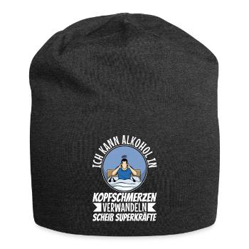 Turn alcohol into a headache - Jersey Beanie - charcoal grey - Front