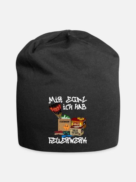 Mir egal ich hab Feuerwerk - Jersey-Beanie - Schwarz