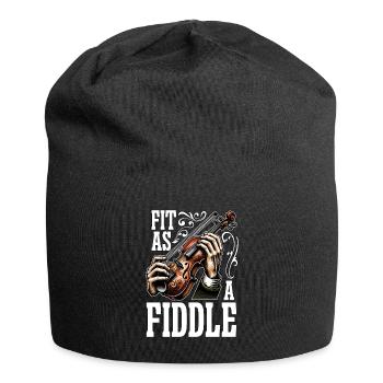 Fiddle Fit As A Fiddle Musician Violin Music Lover - Jersey Beanie - black - Front
