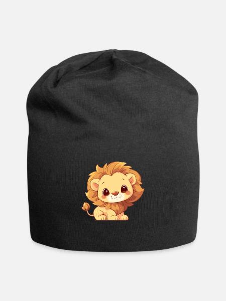 Lion Löwen Löwe - Jersey-Beanie - Schwarz