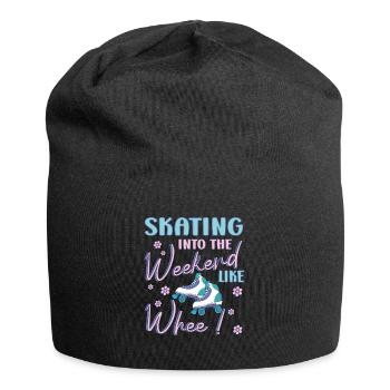 Rollerskater Party Skating Into Weekend Gift Idea - Jersey-Beanie - Schwarz - Vorne