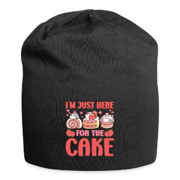 Cake Baker Just Here For Cake Cupcake - Jersey Beanie - black - Front
