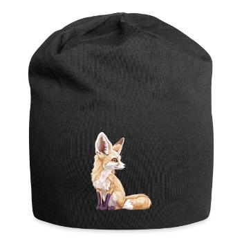 Fennec Fox Fenneks Fennek - Jersey-Beanie - Schwarz - Vorne