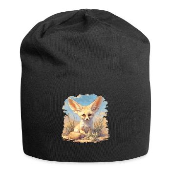 Fennec Fox Fenneks Fennek - Jersey-Beanie - Schwarz - Vorne