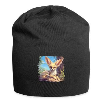 Fennec Fox Fenneks Fennek - Jersey-Beanie - Schwarz - Vorne