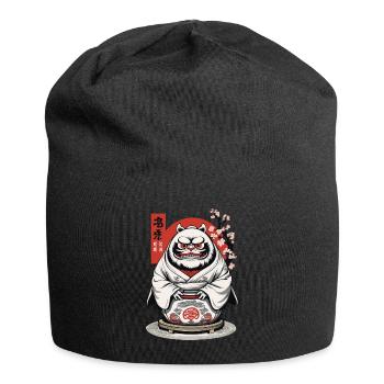 Japanischer Daruma Ästhetik Yokai Vintage - Jersey-Beanie - Schwarz - Vorne