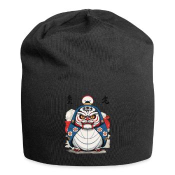 Japanischer Daruma Aesthetic Yokai Design - Jersey-Beanie - Schwarz - Vorne