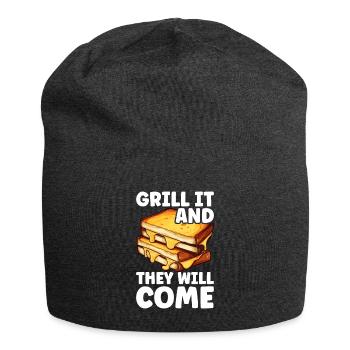 Grillkäse Gegrillter Käse Foodie Käse Sandwich - Jersey-Beanie - Anthrazit - Vorne