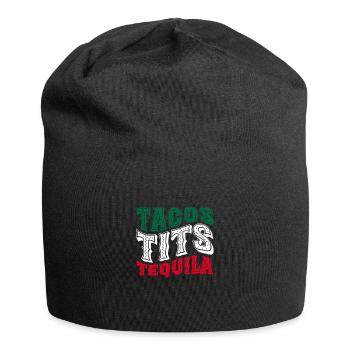 Tequila Sunrise Saufen Party Mexiko Geschenk - Jersey-Beanie - Schwarz - Vorne