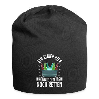 Ein Eimer Bier könnte den Tag noch retten - Jersey-Beanie - Schwarz - Vorne
