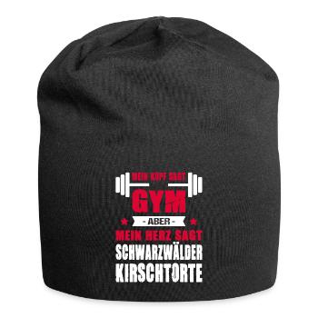 Gym Mein Herz Sagt Schwarzwälder Kirschtorte - Jersey-Beanie - Schwarz - Vorne