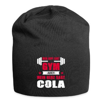 Mein Kopf Sagt Gym Mein Herz Sagt Cola Cheatday - Jersey-Beanie - Schwarz - Vorne