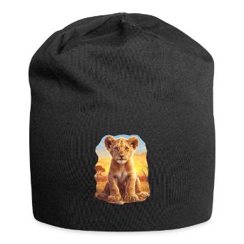 Lion Löwen Löwe - Jersey-Beanie - Schwarz - Vorne