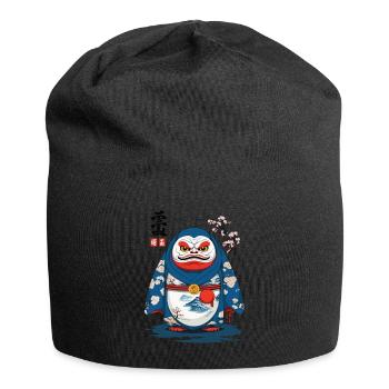 Japanischer Daruma Aesthetic Yokai Streetwear - Jersey-Beanie - Schwarz - Vorne