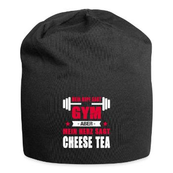 Mein Kopf Sagt Gym Aber Mein Herz Sagt Cheese Tea - Jersey-Beanie - Schwarz - Vorne