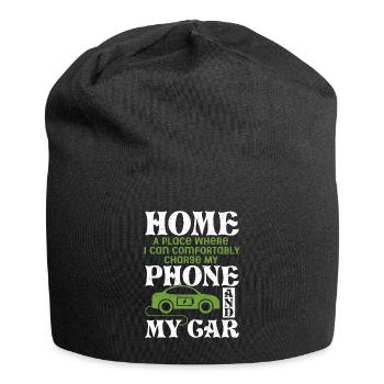 Home I Can Charge My Phone And My Car Electric Veh - Jersey-Beanie - Schwarz - Vorne