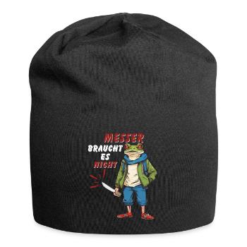 MESSER BRAUCHT ES NICHT - Jersey-Beanie - Schwarz - Vorne
