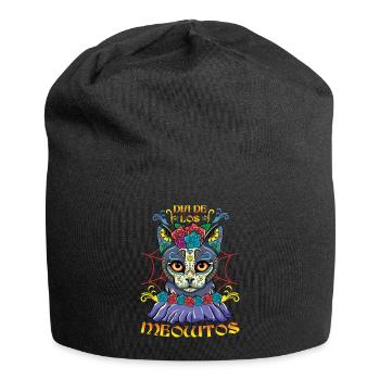 Dia De Los Meowtos Muertos Tag der Toten Halloween - Jersey-Beanie - Schwarz - Vorne