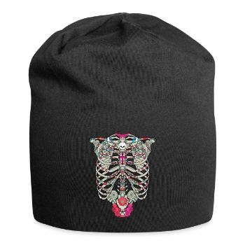 Skeleton Muertos Day Of Dead Halloween - Jersey Beanie - black - Front
