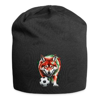 Loup Football Coloré Italie Animal Design Imprimer - Bonnet en jersey - noir - Devant