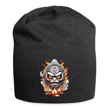 Design vintage japonais Daruma et Demon - Bonnet en jersey - noir - Devant