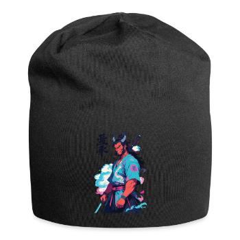 Samouraï Oni Yokai Esthétique Style Vaporwave - Bonnet en jersey - noir - Devant
