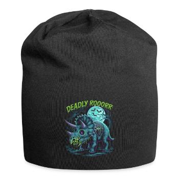 Zombie Triceratops – Deadly Roar für Dinoliebhaber - Jersey-Beanie - Schwarz - Vorne