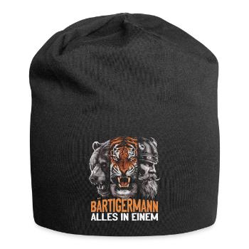 L’ours, le tigre, l’homme – tout en un seul regard puissant - Bonnet en jersey - noir - Devant