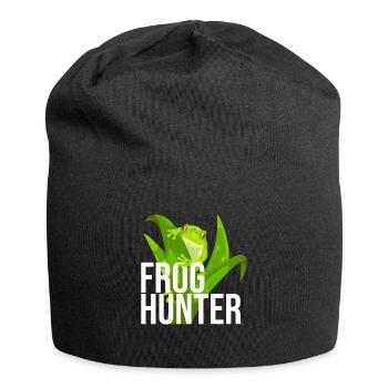 Chasseur de grenouilles, Grenouille, Grenouille arboricole, Amphibien - Bonnet en jersey - noir - Devant