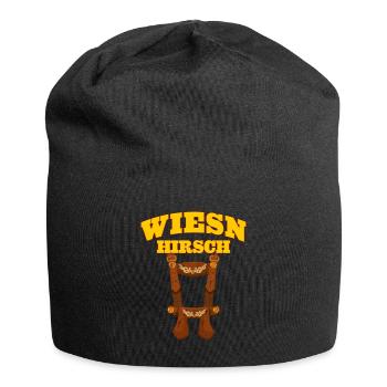 Münchner Volksfest HIRSCH Lustiges Trachtenshirt - Jersey-Beanie - Schwarz - Vorne