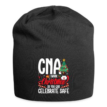 Frohe Weihnachten Cna: Ich Arbeite An Weihnachten, - Jersey-Beanie - Schwarz - Vorne