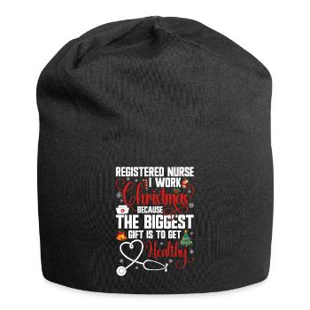 Joyeux Noël, infirmière de formation : - Bonnet en jersey - noir - Devant