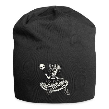Creepy Emo Girl Dark Goth Design - Bonnet en jersey - noir - Devant