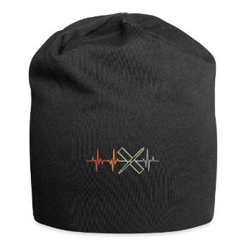 Pen and Ruler Heart Line - Jersey Beanie - black - Front