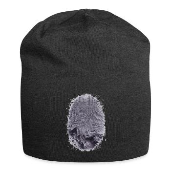 Fingerabdruck der Berge Kunstwerk - Jersey-Beanie - Anthrazit - Vorne