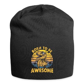 Born to Be Awesome Dinosaur Look rétro - Bonnet en jersey - noir - Devant