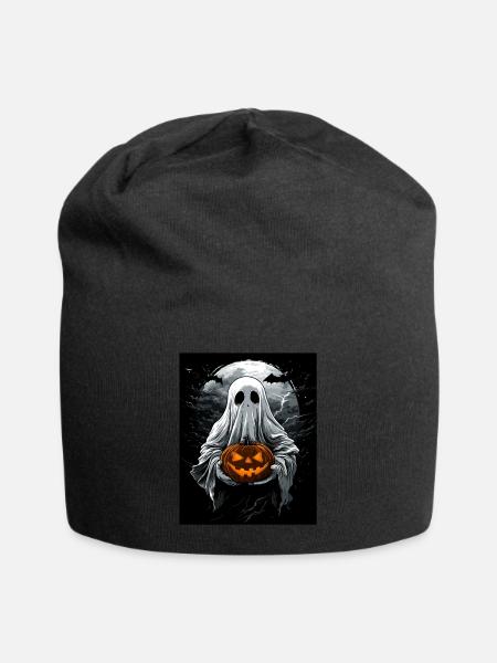 Halloween Geschenk Frauen Geist Männer Kinder Deko - Jersey-Beanie - Schwarz