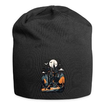 Gruseliges Geisterschloss Magische Gespensterburg - Jersey-Beanie - Schwarz - Vorne