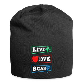 Live Love Scan - Jersey-Beanie - Schwarz - Vorne