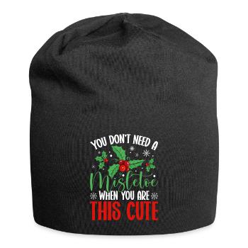 Joyeux Noël, vous n’avez pas besoin de gui, - Bonnet en jersey - noir - Devant