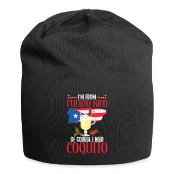 Frohe Weihnachten, Ich Komme Aus Puerto Rico - Jersey-Beanie - Schwarz - Vorne