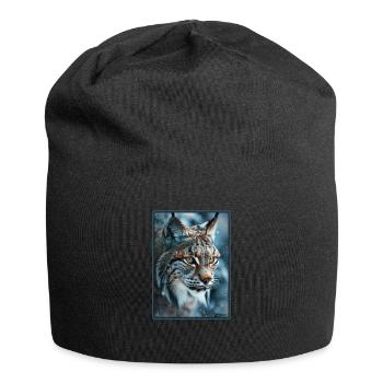 Lynx Luchse Luchs - Bonnet en jersey - noir - Devant