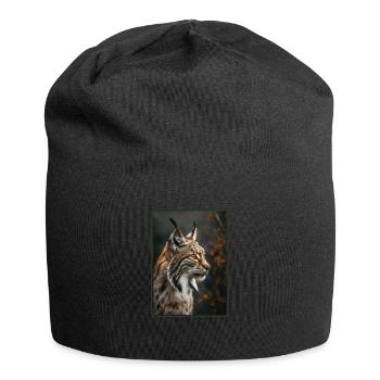 Lynx Luchse Luchs - Bonnet en jersey - noir - Devant