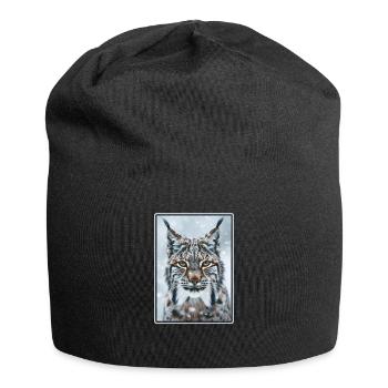 Lynx Luchse Luchs - Bonnet en jersey - noir - Devant