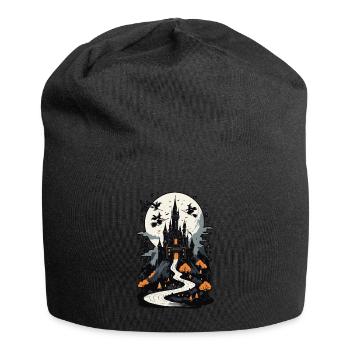 Gruseliges Geisterschloss Magische Gespensterburg - Jersey-Beanie - Schwarz - Vorne