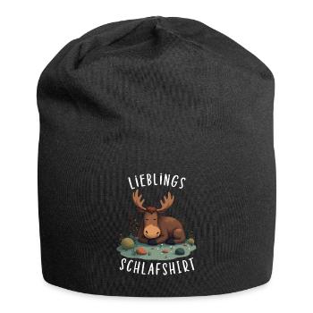 Offizielles Lieblings Schlafshirt Rentier Elch - Jersey-Beanie - Schwarz - Vorne
