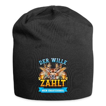 Münchner Volksfest DER WILLE ZÄHLT MEIN - Jersey-Beanie - Schwarz - Vorne
