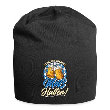 Münchner Volksfest MAß HALTEN Lustiges Männer - Jersey-Beanie - Schwarz - Vorne